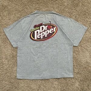 Vtg CHERRY VANILLA DR PEPPER Grey Promo Soft Drink Soda T-SHIRT XL Made In USA